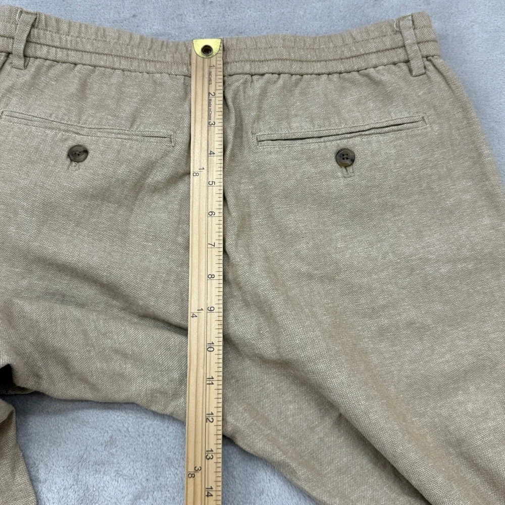 Banana Republic Athletic Linen Pants Mens 30x30 Khaki Tapered Casual Vacation
